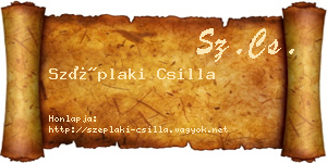 Széplaki Csilla névjegykártya